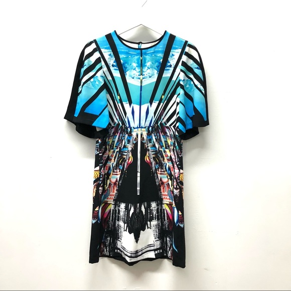 Clover Canyon Moscow Mixup Dress Short Sleeve Mini Size S Blue and Black - Picture 2 of 9